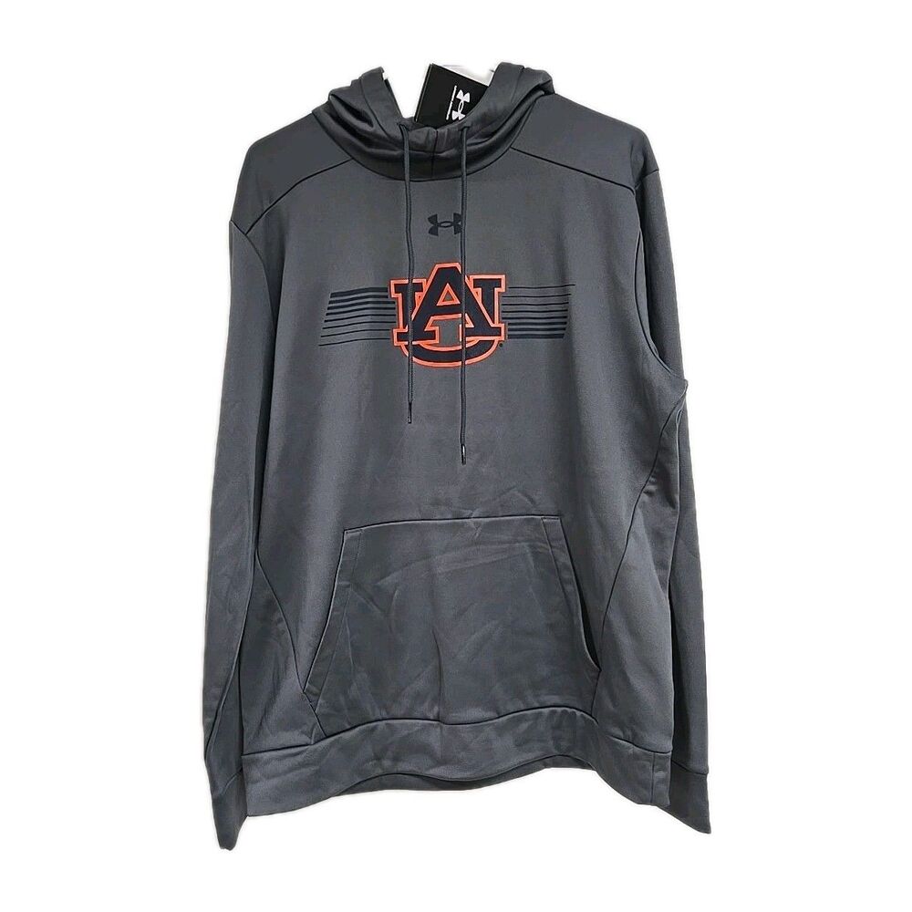 Under Armour AU Auburn Tigers  Pullover Hoodie Sweatshirt Gray Men's Size‎ L NWT